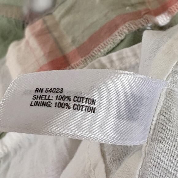 Gap Plaid Smocked Sundress XS Y2K Cottagecore Coastal Summer Festival Barn Green - Picture 7 of 7